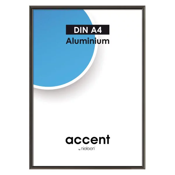 Cadre en aluminium Accent 10x15 cm | noir mat | verre standard (2 mm)
