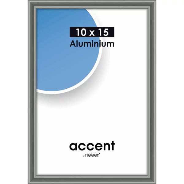 Cadre en aluminium Accent 10x15 cm | gris acier | verre standard (2 mm)