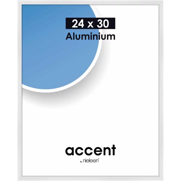 Alurahmen Accent 24x30 cm | Weiß glänzend | Normalglas (2 mm)