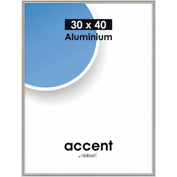 Alu Bilderrahmen Accent 30x40 cm | Pearl Mercury | Normalglas (2 mm)