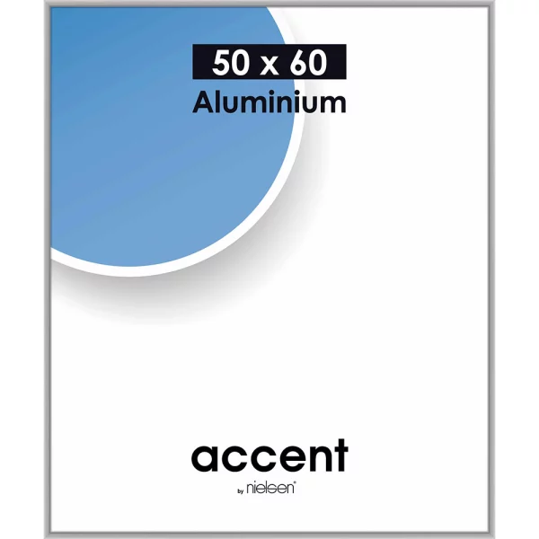 Alu Bilderrahmen Accent 50x60 cm | Silber matt | Normalglas (2 mm)