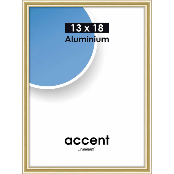 Cadre en aluminium Accent 13x18 cm | or brillant | verre standard (2 mm)