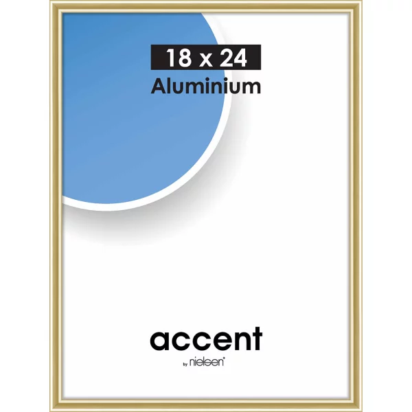 Cadre en aluminium Accent 18x24 cm | or brillant | verre standard (2 mm)