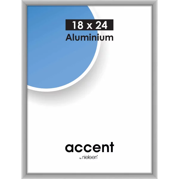 Cadre en aluminium Accent 18x24 cm | argent mat | verre standard (2 mm)