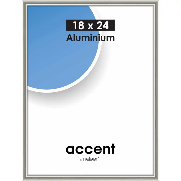 Cadre en aluminium Accent 18x24 cm | perle mercure | verre standard (2 mm)