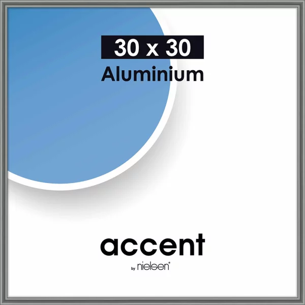 Cadre en aluminium Accent 30x30 cm | gris acier | verre standard (2 mm)