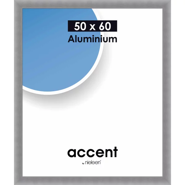 Alu Bilderrahmen Largo 50x60 cm | Struktur Silber matt | Normalglas (2 mm)
