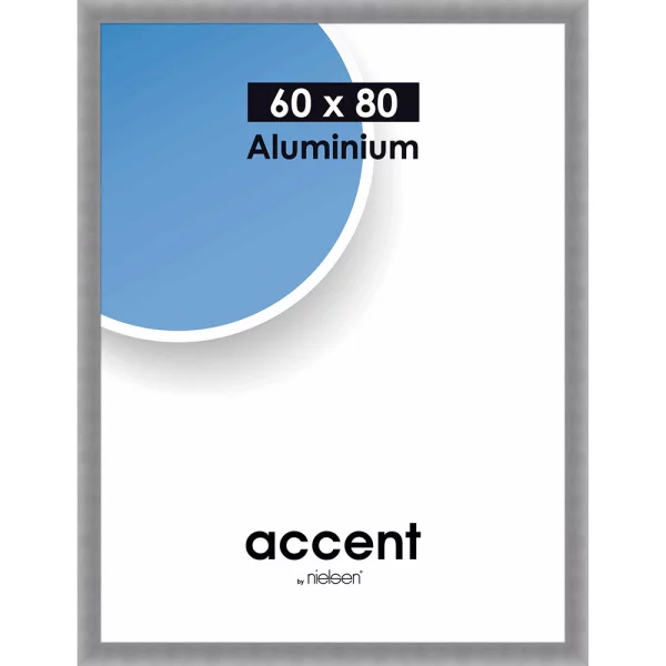 Alurahmen Largo 60x80 cm | Struktur Silber matt | Normalglas (2 mm)