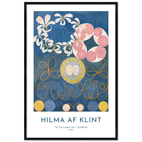 Poster mit Rahmen - Hilma af Klint - The Ten Largest, No. 1, Childhood 13x18 cm | Schwarz