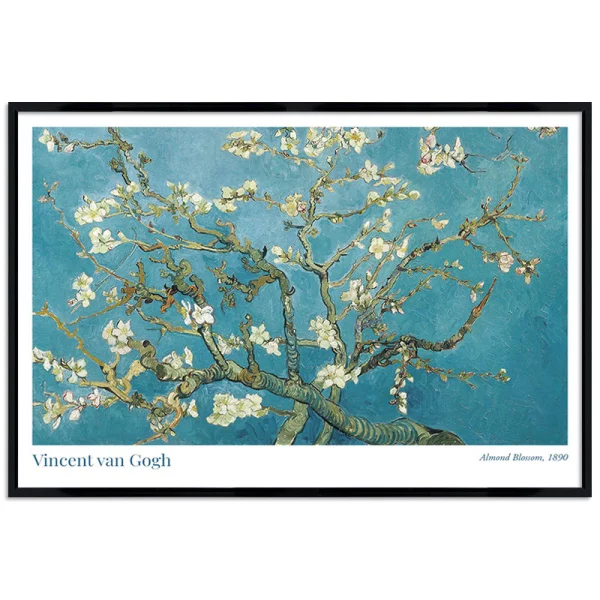 Poster mit Rahmen - Vincent van Gogh - Almond Blossom 13x18 cm | Schwarz