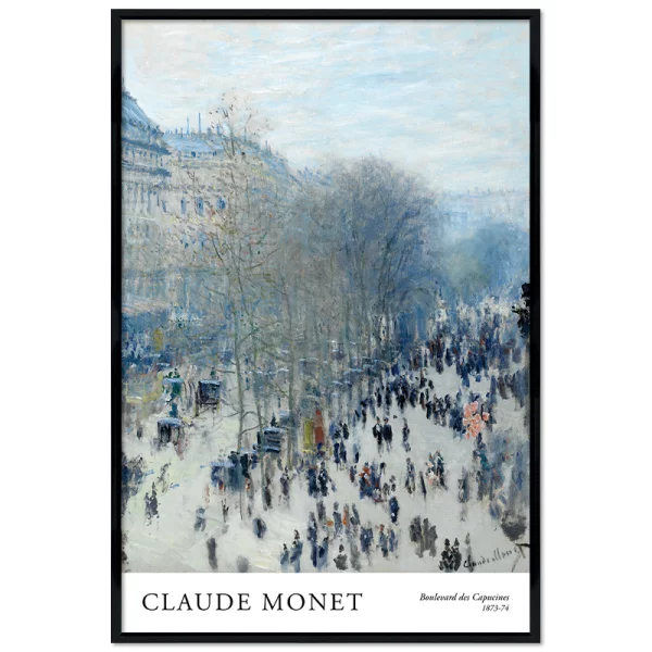 Poster mit Rahmen - Claude Monet - Boulevard des Capucines 13x18 cm | Schwarz