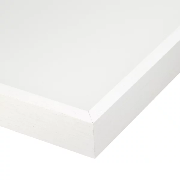Alu-Bilderrahmen Barth NXT mit Distanzleiste, Serie 1131 70x100 cm | Weiß - Furnier Holzoptik | Normalglas (2 mm)