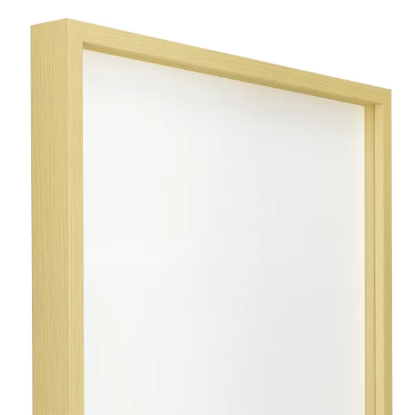 Alu-Bilderrahmen Barth NXT mit Distanzleiste, Serie 1131 18x24 cm | Hellgelb - Furnier Holzoptik | Normalglas (2 mm)