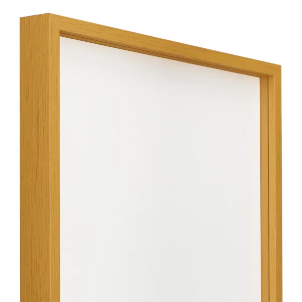 Alu-Bilderrahmen Barth NXT mit Distanzleiste, Serie 1131 - Maßanfertigung Hellorange - Furnier Holzoptik | Normalglas (2 mm)