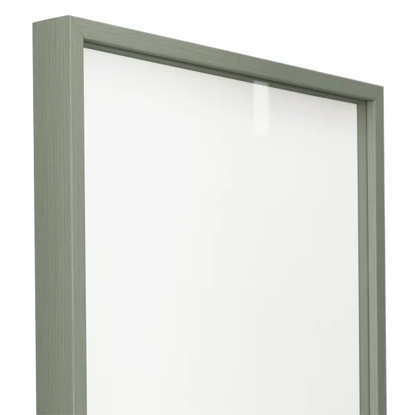 Alu-Bilderrahmen Barth NXT mit Distanzleiste, Serie 1131 - Maßanfertigung Salbeigrün - Furnier Holzoptik | Normalglas (2 mm)