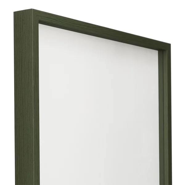Alu-Bilderrahmen Barth NXT mit Distanzleiste, Serie 1131 - Maßanfertigung Olivgrün - Furnier Holzoptik | Normalglas (2 mm)
