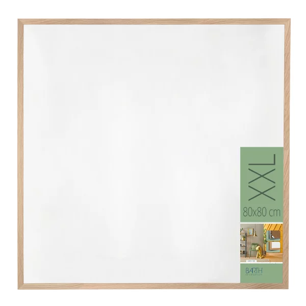 Holz Bilderrahmen BARTH - Serie 210 XXL 80x80 cm | Eiche | Acrylglas UV 90 (2 mm)