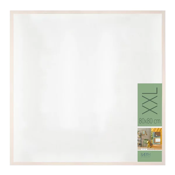 Holz Bilderrahmen BARTH - Serie 210 XXL - Maßanfertigung Pappel weiß gefärbt | Acrylglas UV 90 (2 mm)