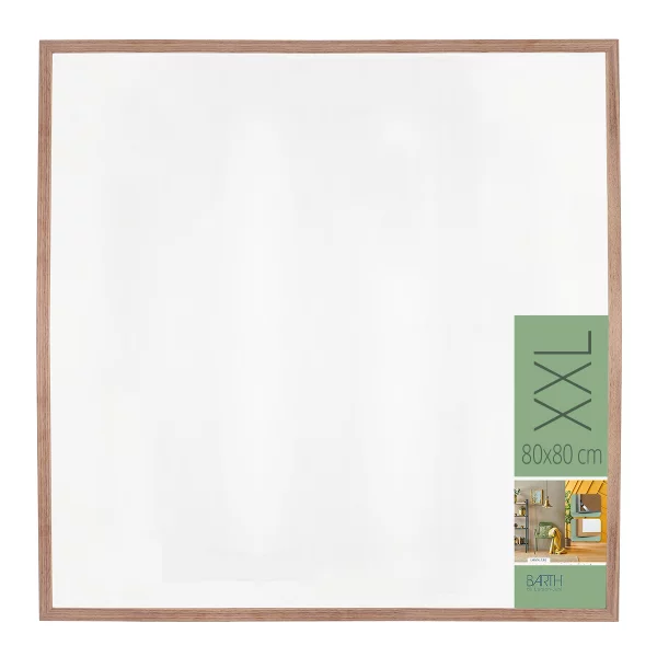 Holz Bilderrahmen BARTH - Serie 210 XXL - Maßanfertigung Nussbaum natur | Acrylglas UV 90 (2 mm)