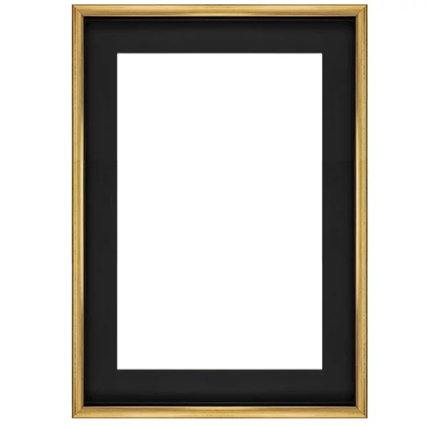 Schattenfugenrahmen FLOATS 36 nach Maß Schwarz mit Gold | Leerrahmen (ohne Glas und Rückwand)