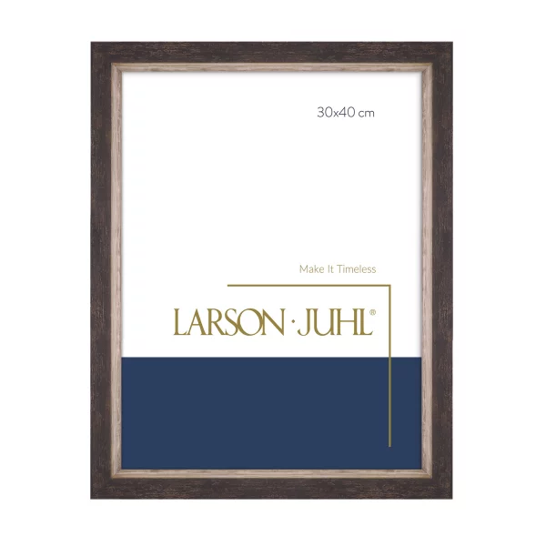 Cadre en bois LUCERNE 2,9 - sur mesure anthracite avec bord argent | verre standard (2 mm)