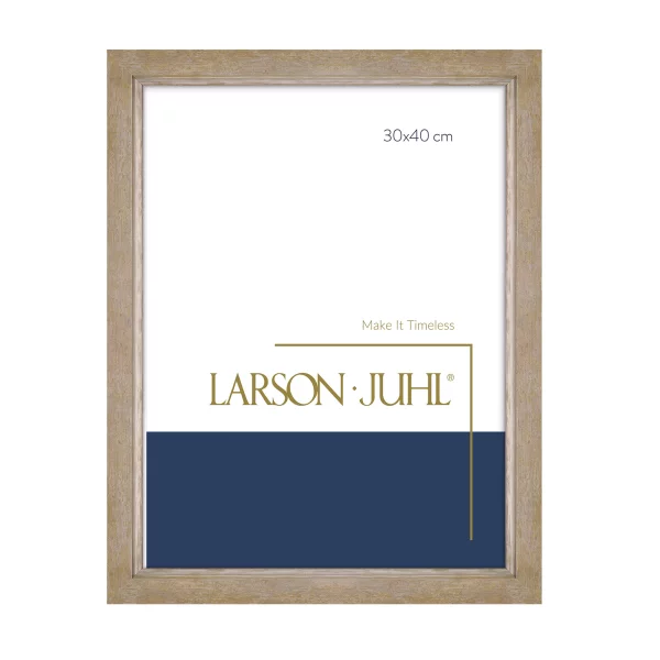 Cadre en bois LUCERNE 2,9 - sur mesure ivoire avec bord en argent | verre standard (2 mm)