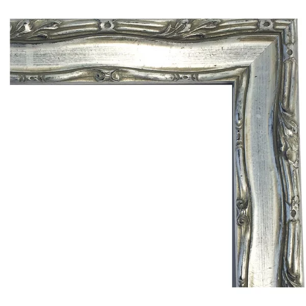 Cadre en bois CHATEAU 361 - sur mesure argent | verre standard (2 mm)