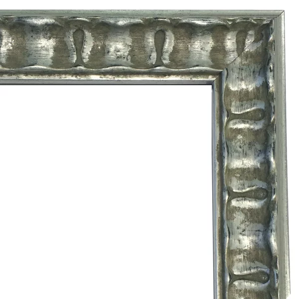 Holz Bilderrahmen CHATEAU 371 42x59,4 cm (A2) | Silber | Normalglas (2 mm)