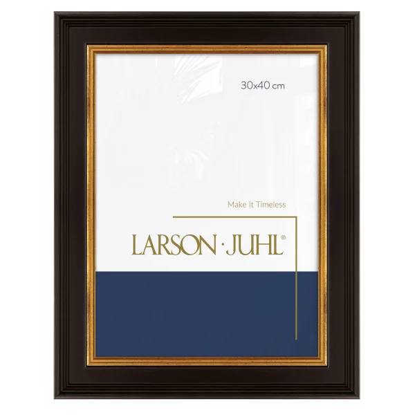 Cadre en bois ACADEMIE 5,4 - sur mesure noir avec or | verre standard (2 mm)