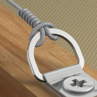 D-Ring Aufhänger für knotbares Stahlseil 100er-Set | vernickelt
