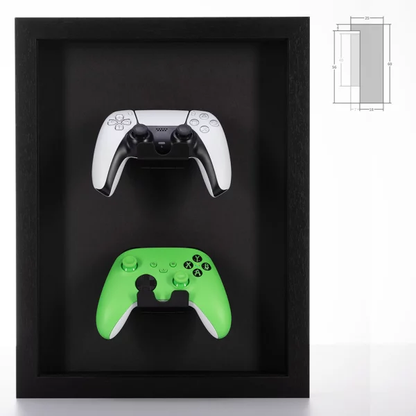 Game Frame Co-Op für 2 Controller 30x40 cm | Schwarz | ohne Glas, mit Rückwand