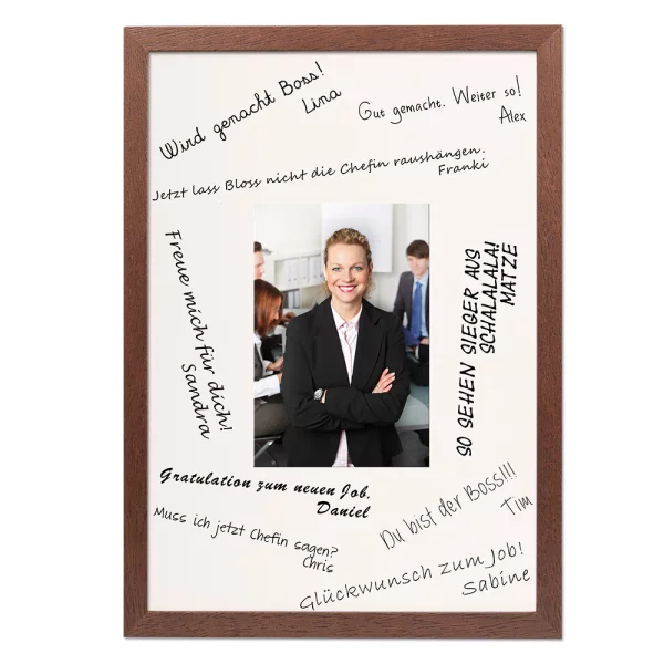 Cadre en bois signature - DIN A4 21x29,7 cm (A4) | brun | verre standard (2 mm)