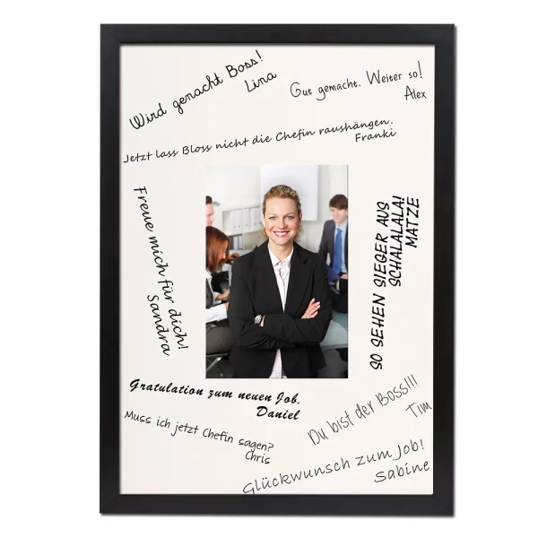 Cadre en bois signature - DIN A4 21x29,7 cm (A4) | noir | verre standard (2 mm)