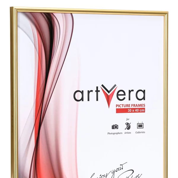 Kunststoff Bilderrahmen Malmö 10x20 cm | Gold | Normalglas (2 mm)
