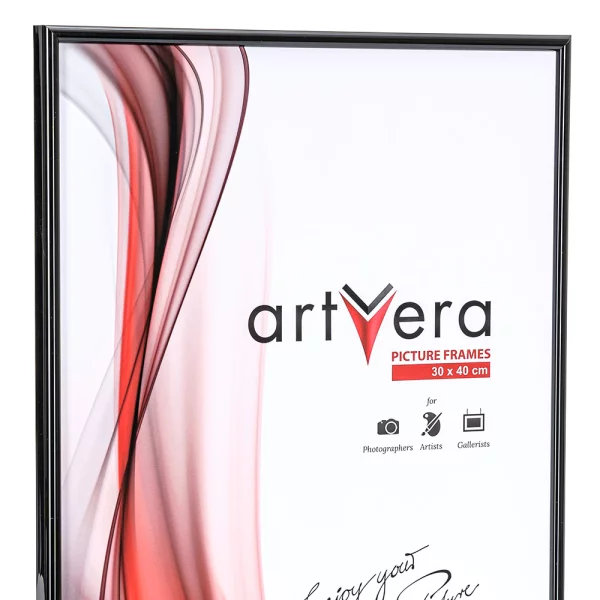 Kunststoff Bilderrahmen Malmö 10x20 cm | Schwarz | Normalglas (2 mm)
