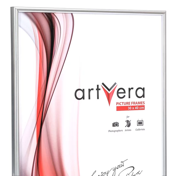 Kunststoff Bilderrahmen Malmö 10x20 cm | Silber | Normalglas (2 mm)