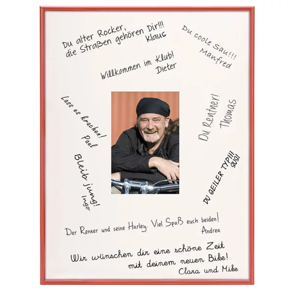 Signatur-Bilderrahmen aus Kunststoff - 30x40 cm 30x40 cm | Rot | Normalglas (2 mm)