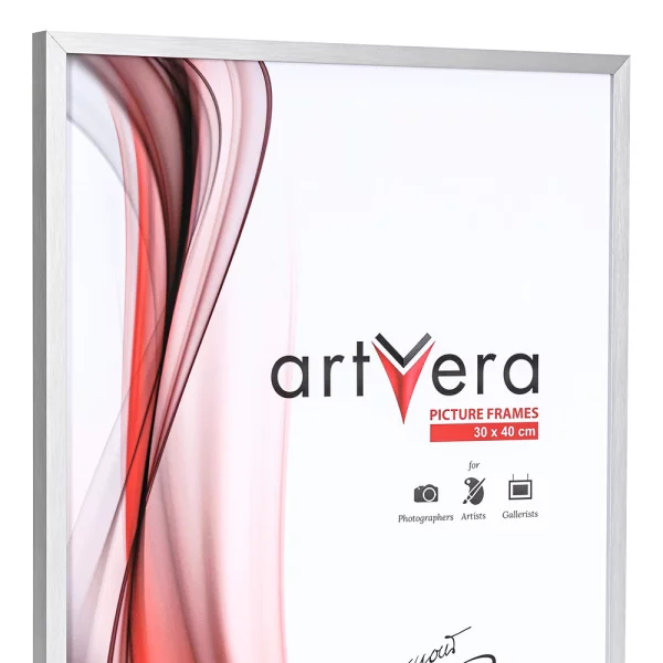 Cadre en aluminium Gotland sur mesure argent mat | verre antireflet mat (2 mm)
