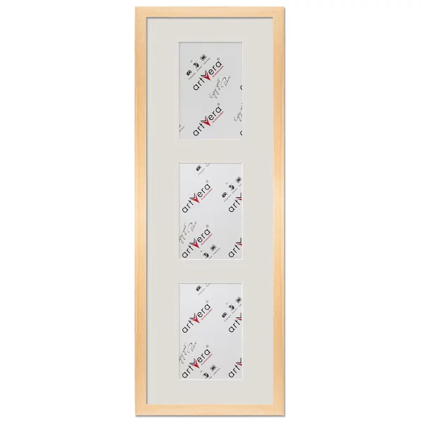 Cadre multi photos Uppsala pour 3 photos, 20x60 cm - 10x15 cm 20x60 cm (3x10x15 cm) | naturel | verre standard (2 mm)
