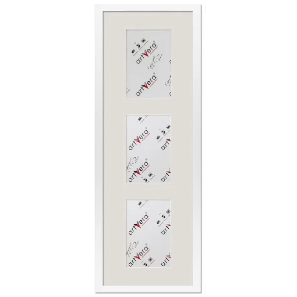 Cadre multi photos Uppsala pour 3 photos, 20x60 cm - 10x15 cm 20x60 cm (3x10x15 cm) | blanc | verre standard (2 mm)