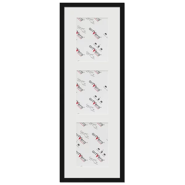 Cadre multi photos Uppsala pour 3 photos, 23x70 cm - 13x18 cm 23x70 cm (3x13x18 cm) | noir | verre antireflet mat (2 mm)