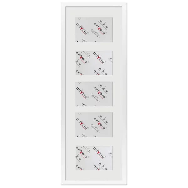 Cadre multi photos Uppsala pour 5 photos, 23x70 cm - 10x15 cm 23x70 cm (5x10x15 cm) | blanc | verre standard (2 mm)