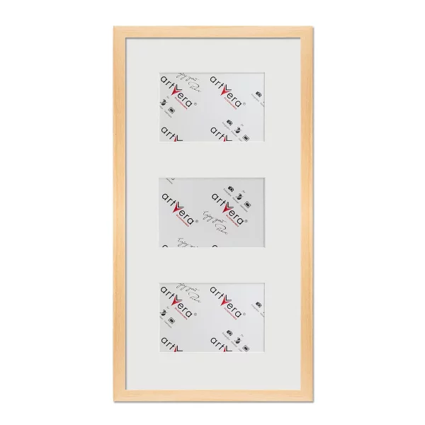 Cadre multi photos Uppsala pour 3 photos, 25x50 cm - 10x15 cm 25x50 cm (3x10x15 cm) | naturel | verre standard (2 mm)