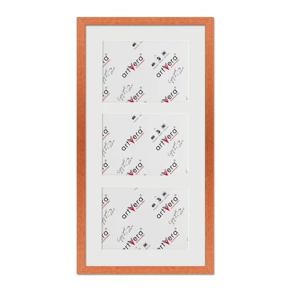 Cadre multi photos Uppsala pour 3 photos, 25x50 cm - 13x18 cm 25x50 cm (3x13x18 cm) | cerise | verre standard (2 mm)