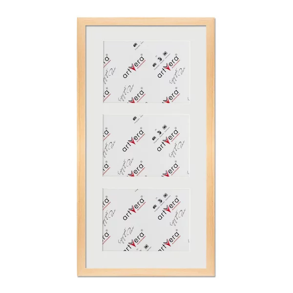 Cadre multi photos Uppsala pour 3 photos, 25x50 cm - 13x18 cm 25x50 cm (3x13x18 cm) | naturel | verre standard (2 mm)