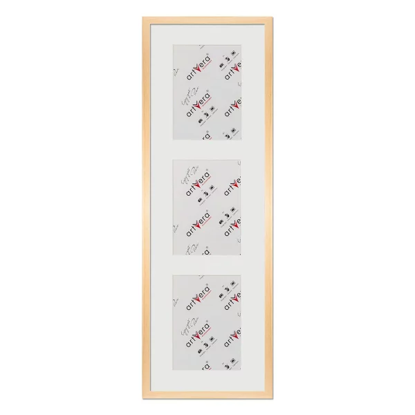 Cadre multi photos Uppsala pour 3 photos, 25x80 cm - 15x20 cm 25x80 cm (3x15x20 cm) | naturel | verre standard (2 mm)