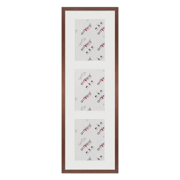 Cadre multi photos Uppsala pour 3 photos, 25x80 cm - 15x20 cm 25x80 cm (3x15x20 cm) | noyer | verre standard (2 mm)