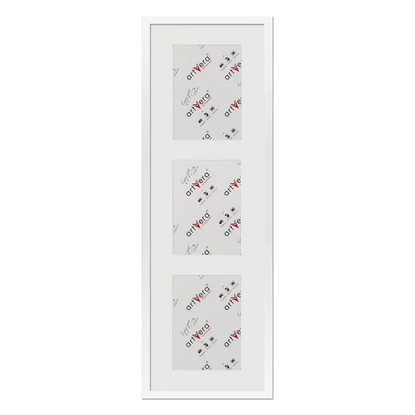 Cadre multi photos Uppsala pour 3 photos, 25x80 cm - 15x20 cm 25x80 cm (3x15x20 cm) | blanc | verre standard (2 mm)