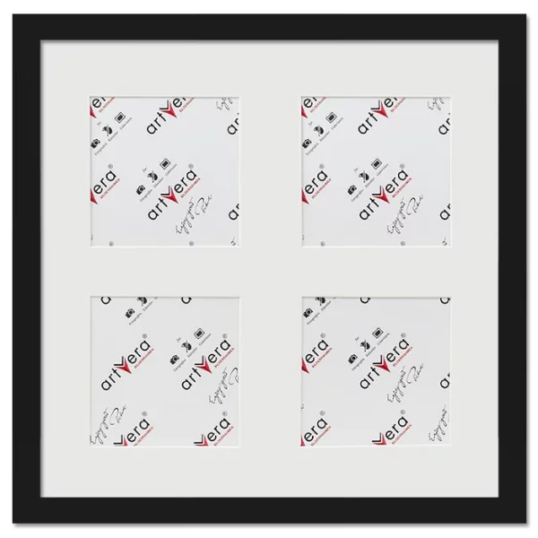 Cadre multi photos Uppsala pour 4 photos, 30x30 cm - 10x10 cm 30x30 cm (4x10x10 cm) | noir | verre standard (2 mm)