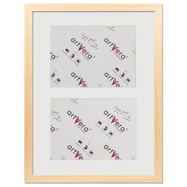 Cadre multi photos Uppsala pour 2 photos, 30x40 cm - 15x20 cm 30x40 cm (2x15x20 cm) | naturel | verre standard (2 mm)